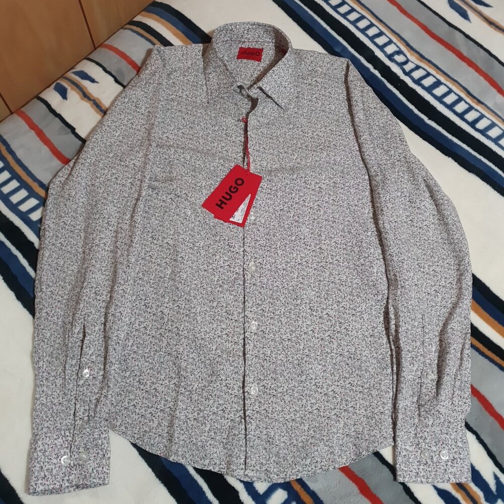 Hugo Boss Mens Ermo Button Down Shirt Slim Fit NWT Size S - Abstract Floral